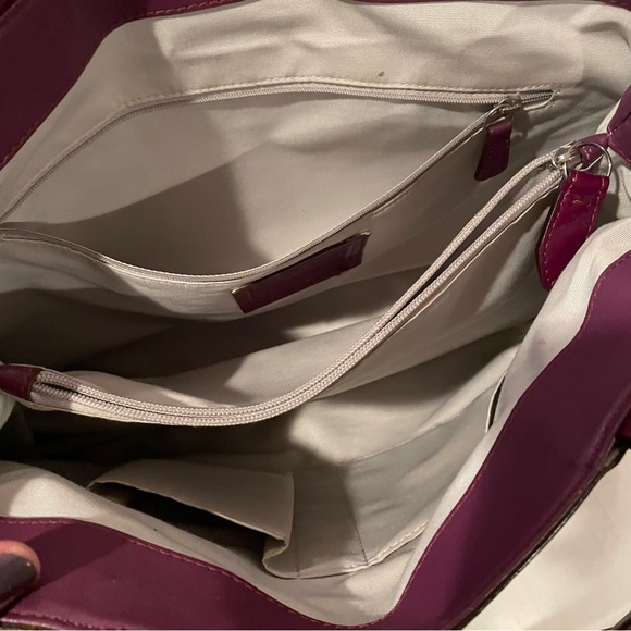 Coach Patent Purple Satchel Purse - Picture 4 of 9